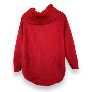 Cynthia Rowley Women's Red Burgundy Knit Wool Cowlneck Sweater Size 3X Plus Size